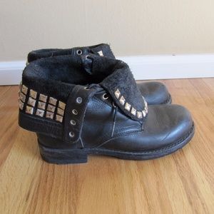 Frye Rogan Black Studded Leather Boots